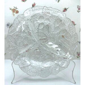 Vintage Indiana Glass Loganberry Pattern Divided Relish Tray